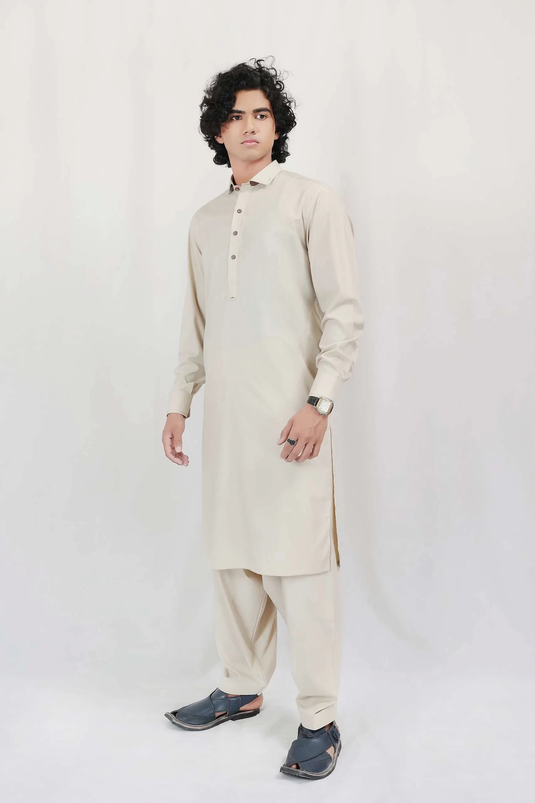 Beige Wash And Wear Designer